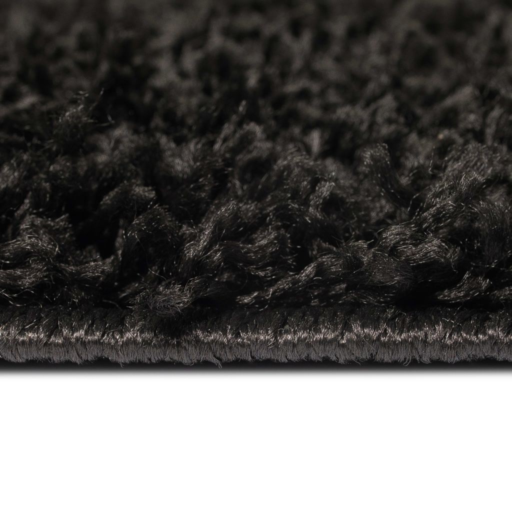 vidaXL Shaggy Area Rug 80x150 cm Black
